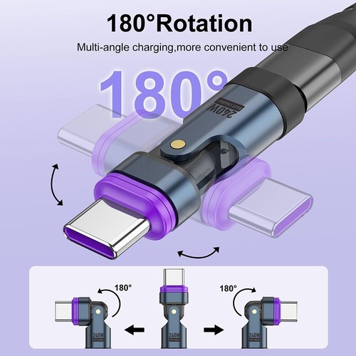 3PCS Magnet USB C Tips + Type C Magnetic Adapter PD 240W Fast Charging 180° Bend - 第 5/29 張圖片