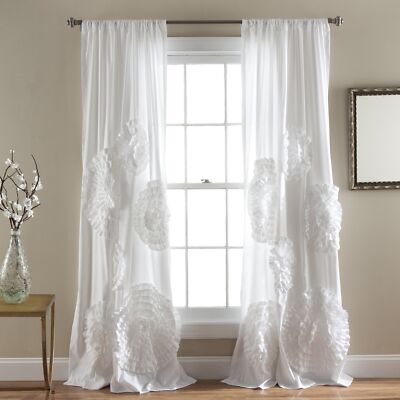 Curtain Vorhang Serena Polyester weiß W 54'' x L 84'' 1 Panels