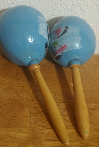 Hand made Mexican Maracas Gourds Pair Rumba Shaker - Picture 3 of 3
