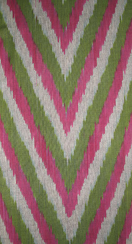 11 Yard HAND MADE UZBEK Natural 100% COTTON IKAT FABRIC #8970 - Picture 2 of 2