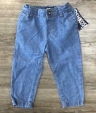 Boys' Pull-On Woven Chambray Chino Pants Adjustable Waist OshKosh 18 Months