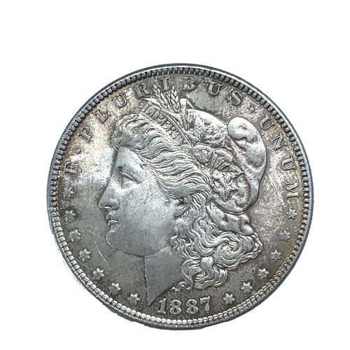 1887 Morgan Dollar Toning Uncirculated 90% Silver $1 U.S Coin # 976