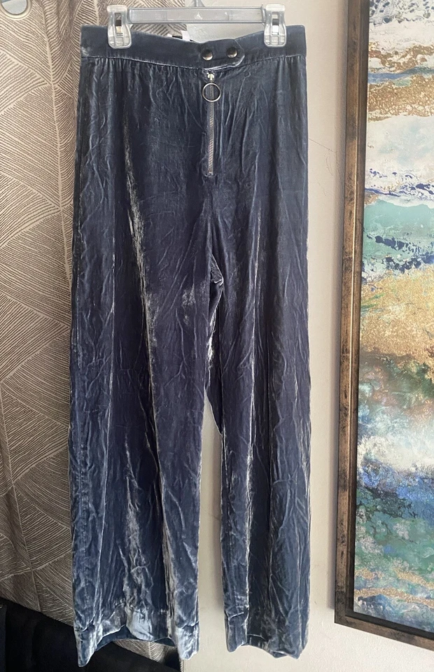 Брюки женские & Other Stories размер 4 серые серебристые видимые на молнии бархатные пуговицы