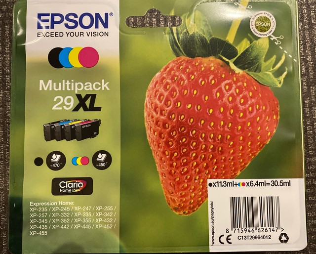 Epson EP62614 29XL High Capacity Strawberry Ink Cartridge - Pack of 4 for sale online | eBay