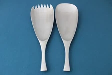 2pc Solid Serving Fork Spoon Dansk ODIN Satin Stainless Germany 8 3/4"