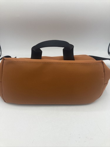 Ihkwip Mini Tote Crossbody Bag Shoulder Burnt Orange Copper Pumpkin Black Nylon - Picture 5 of 10