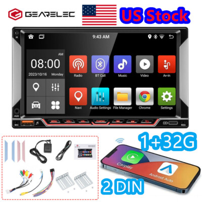 7'' Car Stereo Radio Touchscreen CarPlay Bluetooth GPS 2DIN RDS FM MP5 Player 32G