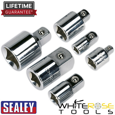 Sealey Premier Socket Adaptor Set 6pc Storage Case Chrome Vanadium Steel