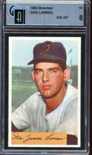 1954 Bowman Baseball #101 Don Larsen GAI 8