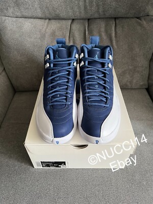 Size 8.5 - Nike Air Jordan 12 Retro Indigo Stone Blue with Receipt