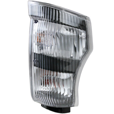 Pair Of Front Side Marker Lamps With Reflectors For Isuzu Truck NPR NQR Elf (2002-2006) - Clear/White, ABS Plastic