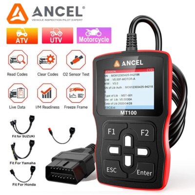ANCEL MT100 Motorcycle Diagnostic Scanner for Engine ABS Motor OBD2 Coder Reader