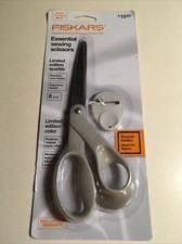 Fiskars Limited Edition Sparkle Light Gray 8" Sewing Scissors  Sharpener Silver