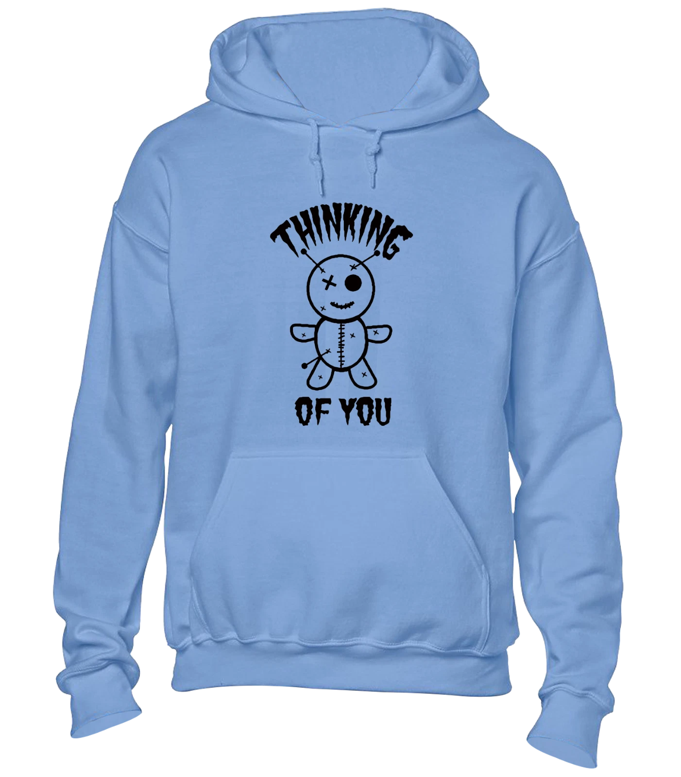 RHUDE FELPA CON CAPPUCCIO BAMBOLA VOODOO THINKING FELPA DIVERTENTE SCHERZO DESIGN RUDE TOP COOL MODA NUOVA