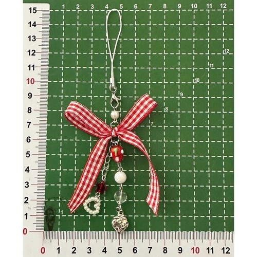 Urocza truskawka Wisiorek Łańcuszek telefoniczny Charm Bowknot Brelok Ornament - Zdjęcie 3 z 8