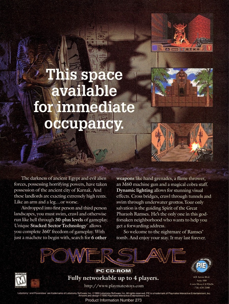 PowerSlave Exhumed Playstation 1 PS1 Sega Saturn PC Game Promo Ad