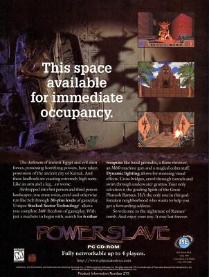 PowerSlave Exhumed Playstation 1 PS1 Sega Saturn PC Game Promo Ad Print Poster