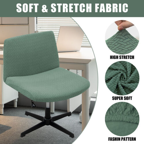 Armless Office Chair Slipcovers Stretch Computer Rotating Chair Protector Cover - Picture 36 of 66