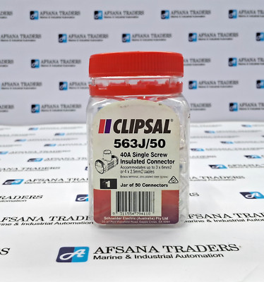 CLIPSAL | 563J/50 | 40A | SINGLE SCREW INSULATED CONNECTOR