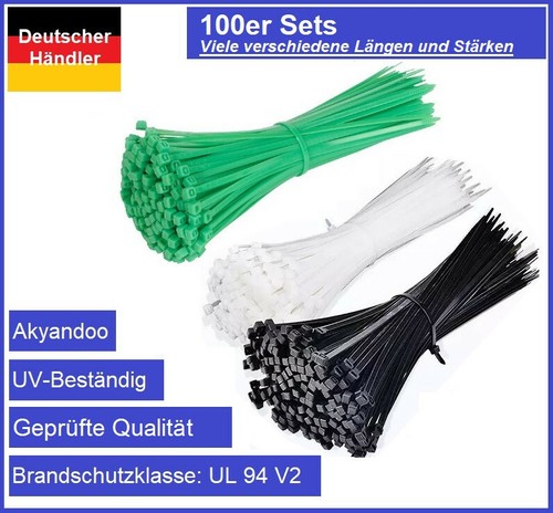 Kabelbinder Schwarz - Packung Mit 100 Stück, Universell Einsetzbar Für Ordnung & Befestigung