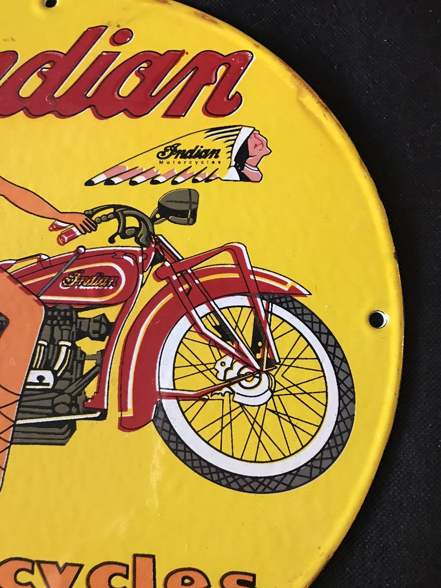 SUMMER SALE: 1934 VINTAGE STYLE PORCELAIN INDIAN MOTORCYCLES