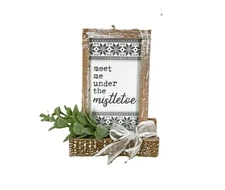 AGD Christmas Decor - Meet Me Under The Mistletoe Small Tier Tray Sign
