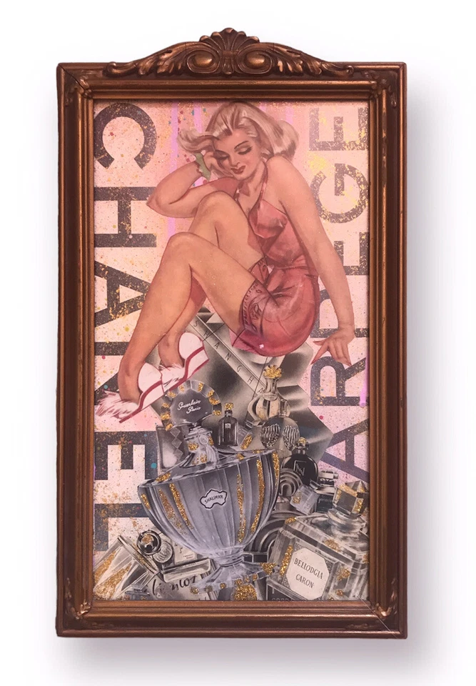 Collage de medios mixtos de Pete Reilly THR 9,5” X 16,5” enmarcado de lujo está en... Foto 2 de 4