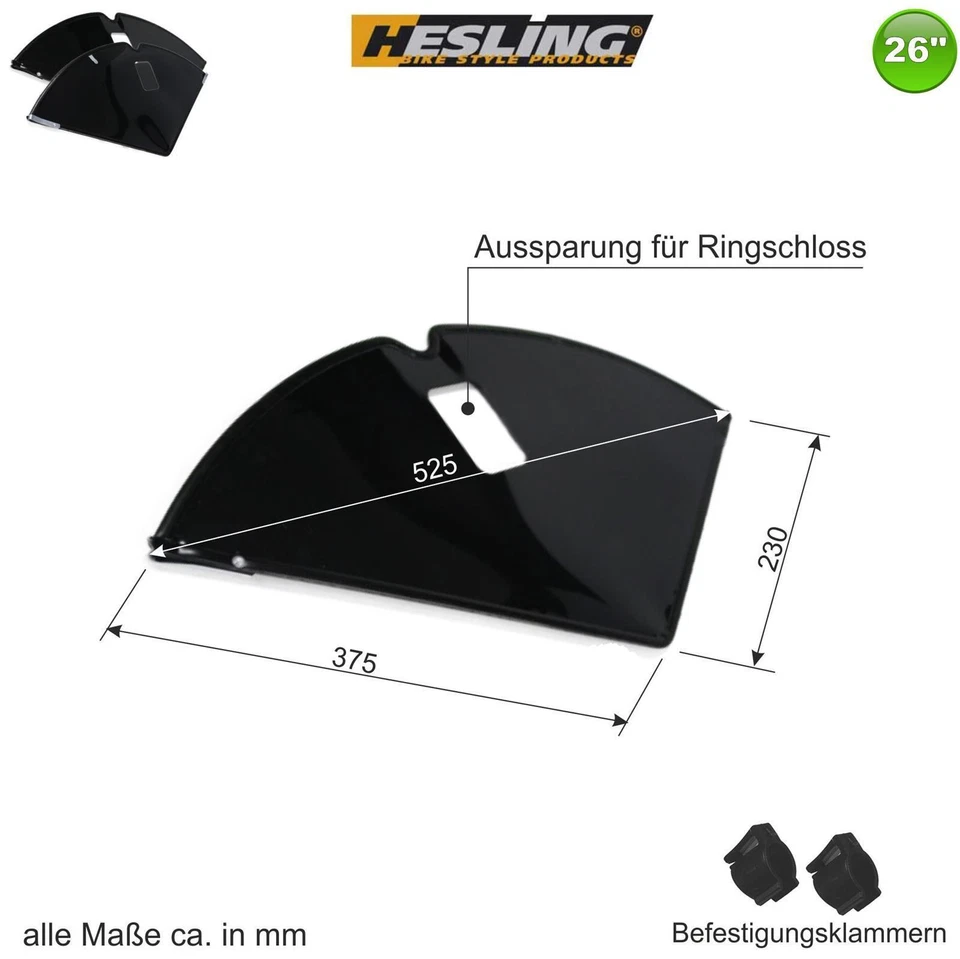 Hesling Mantelschoner 26" 2-teilig Kleiderschutz Rockschutz Hollandrad Schwarz - Bild 2 von 3