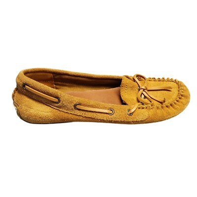 Lucky Brand LP-Abelle2 Flat Moccasins Womens Size 7M Tan Suede Leather Slip On