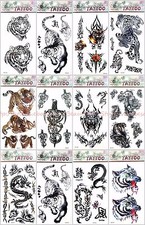 12 sheets dragon tiger wolf Halloween temporary tattoo wholesale tatto