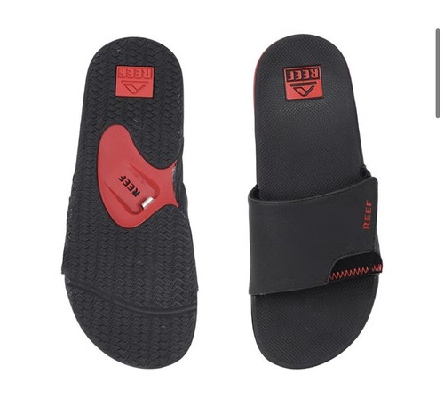 Reef Fanning Slide Men Sz 10 Black Red Bottle Opener Sandals -Sold Out In Stores - Picture 3 of 8