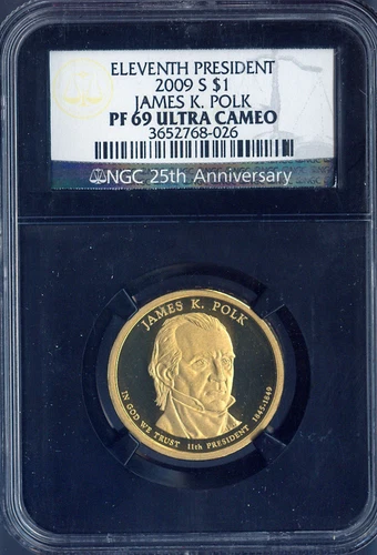 2009-D James K. Polk Dollar Proof NGC PF69 Ultra Cameo - 11th U.S. President