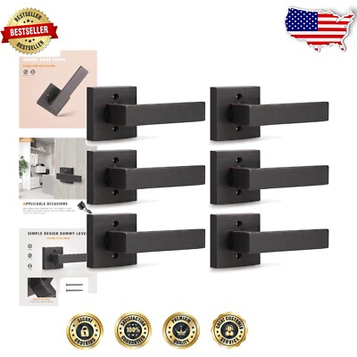 Durable 6 Pack Dummy Door Levers - Easy-Screw-In Installation & Timeless Design