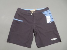 Fair Harbor Swim Trunks Mens 33 Black Blue Drawstring Rockaway Board Shorts