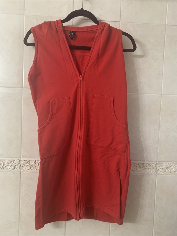 GAP Kids Red Cotton Zippered Hooded Dress - Size XXL (14-16)