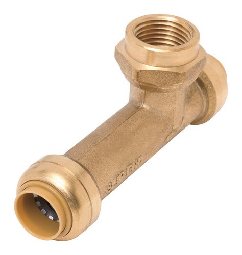 SharkBite 3/4 inch FNPT Slip Adapter, Push To Connect Brass Plumbing Fitting,
