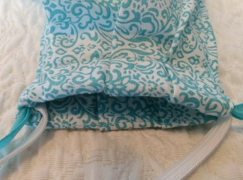 PPE Turquoise Blue Cotton Mask Filter Pocket Reversible Elastic& Straps Washable - Picture 3 of 7