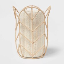 Rattan Tulip Cylinder Bedside Lamp (Light Bul...