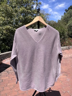 Ella Moss Women's V-Neck Ribbed 4 Sweaters, Lg Lavender, Grey, Teal, Black