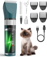  Cat Clippers for Matted Hair, 5-Speed Quiet Cat Grooming kit, Cordless 