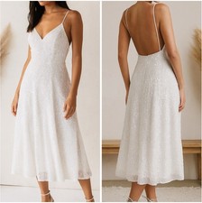 NWT ASOS EDITION Eva embellished Cami Midi Wedding Dress in Ivory Size 12