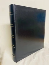 Photo Album 120 Slip-in Pockets Black Genuine Bonded Leather + Negatives 11.5x10