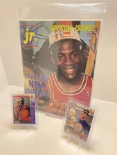 Michael Jordan Bulls Vintage Magazine + 2 Card Fan Gift Desk Display Bundle #11