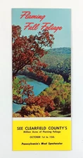 1970s Clearfield County PA Flaming Fall Foliage Leaves Pennsylvania VTG Brochure