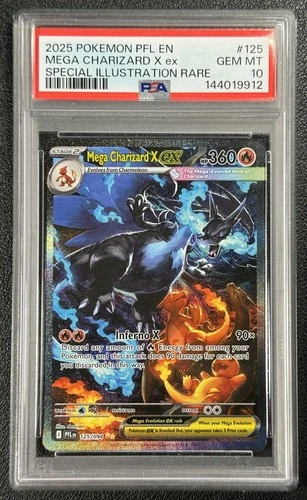 MEGA CHARIZARD X EX PSA 10 2025 POKEMON PFL EN 125/094 SPECIAL ILLUSTRATION RARE