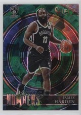 2020-21 Panini Select Numbers Green Prizm James Harden #11 d4v