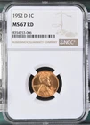 1952 D Lincoln Wheat Cent Penny NGC MS-67 RD -006