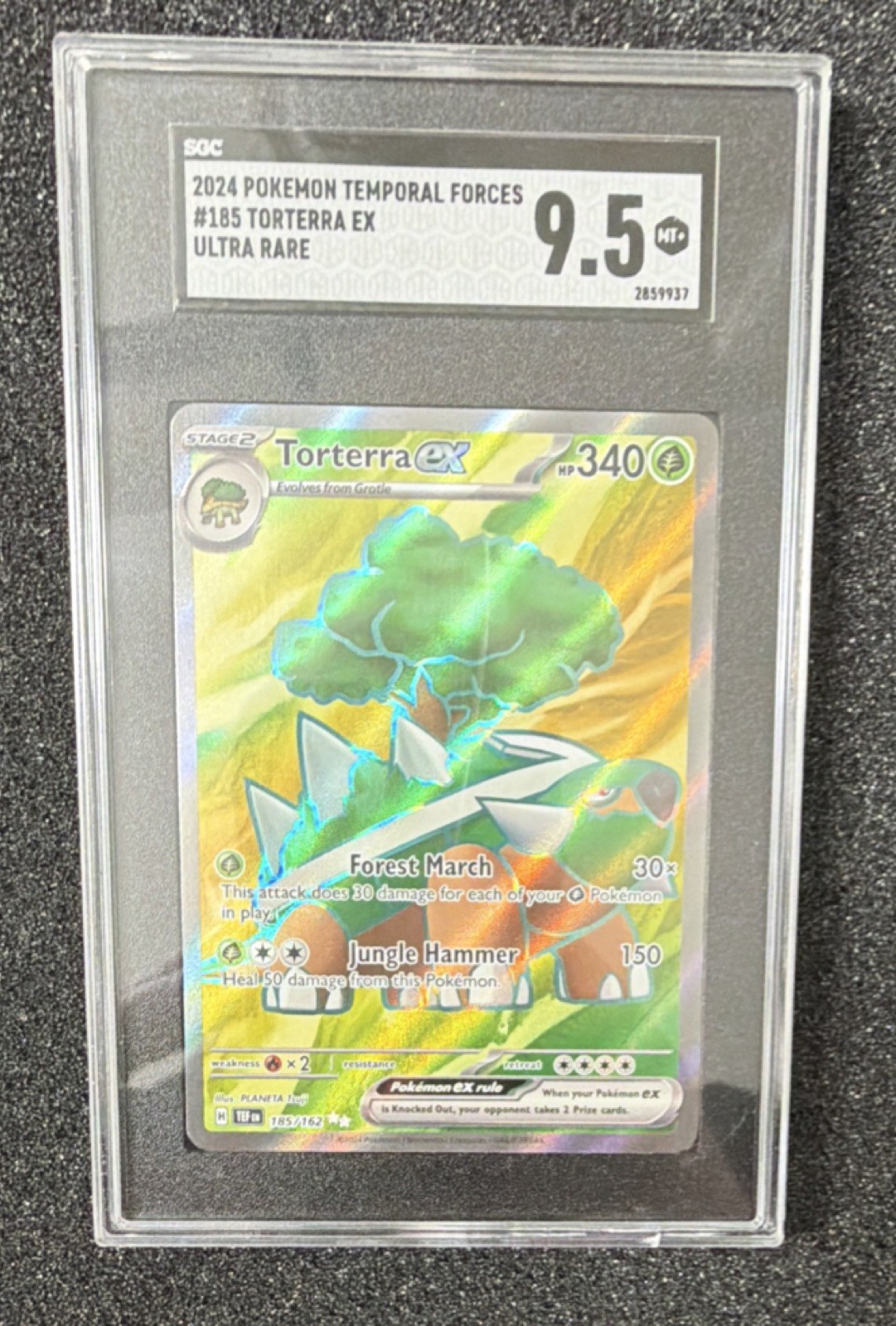 Pokémon Torterra EX SV05 Temporal Forces Ultra Rare Holo SGC 9.5 Card #185/162