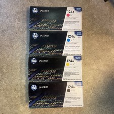 Set of 4 Sealed Genuine HP 124A Toner Set Q6000A Q6001A Q6002A Q6003A B/C/Y/M
