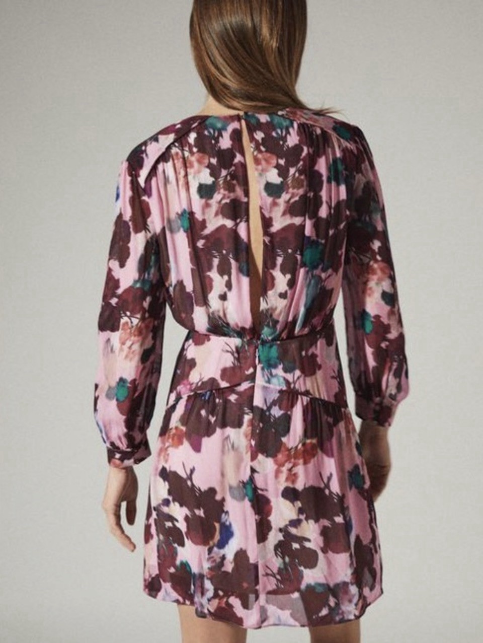 Reiss Josephine Pink Plum Floral Dress W/Pockets Size 8 NWT $320 image 2
